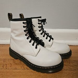 Dr. Martens White Leather Kids Boots